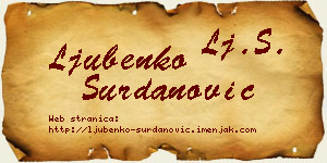 Ljubenko Surdanović vizit kartica